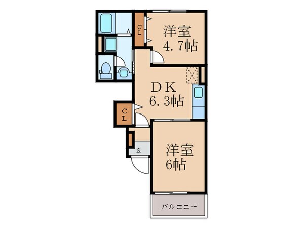 エスポワ－ルⅡの物件間取画像